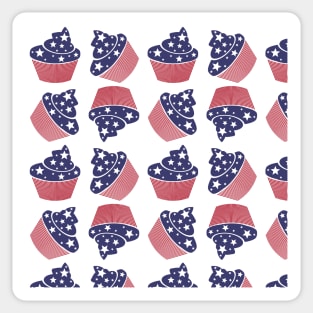 4 th of July cup cakes Pattern Sticker